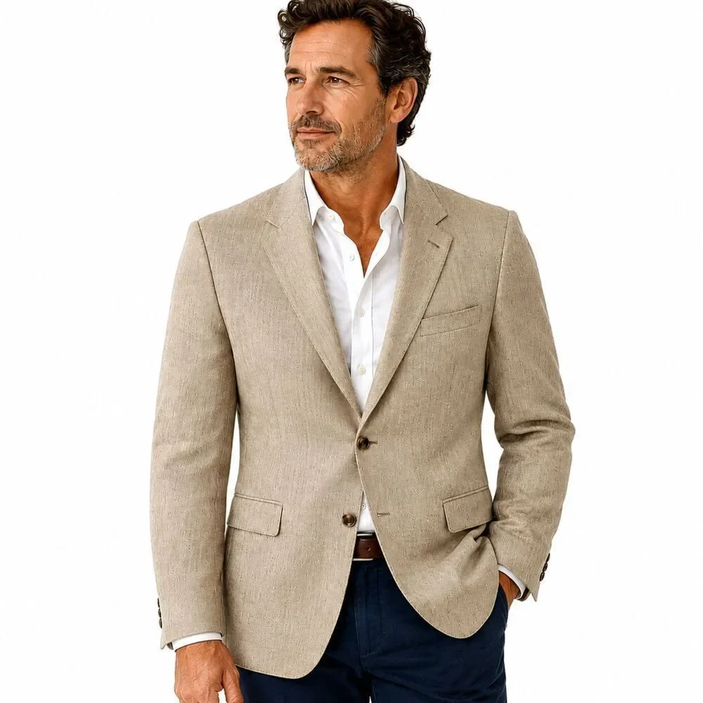 Y2K Jos. A. Bank Signature Collection Sports Coat Silk & Camel Hair Large 48